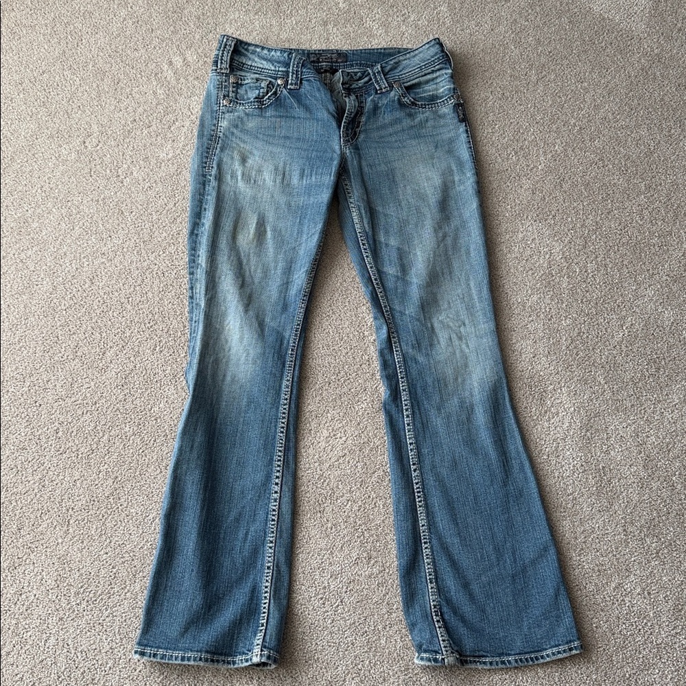 Silver Suki Surplus Boot Cut Denim Jeans size 30 x 32 - Has stains - DIY pants